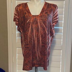 Susan Lawrence Rust Patterned Blouse